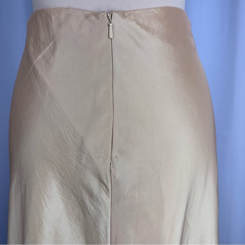 Vintage Formal Skirt Sz 6 Gold Taffeta Long Maxi Train Back Evening Special Occ. - Picture 6 of 12